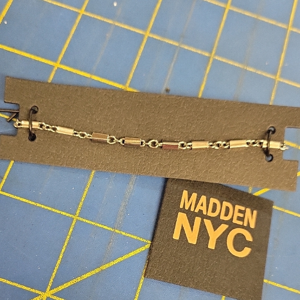 Madden NYC Silver Tone Chain 7.5" Bracelet